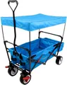 Produktbild: FUXTEC Bollerwagen Türkis FX-CT350 - mit Dach | Klappbar | bis 75Kg | inkl. Hecktasche | Feststellbremse | Vollprofilreifen | 122 cm x 60cm x 128cm Türkis