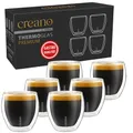 Produktbild: Creano PREMIUM doppelwandige Espressogläser 100ml - 6er Set - Gastronomie Qualität - 100% Spülmaschinenfest -Thermoglas - Doppelwandglas - NEUHEIT 2024