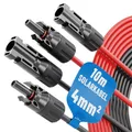 Produktbild: ABSINA 2x 10 Meter Solarkabel 4mm2 - PV Kabel, Solarleitung, PV Leitung