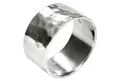 Produktbild: SILBERMOOS Ring Damen Herren Partner Ring Bandring glänzend gehämmert breit Sterling Silber 925, Größe:62