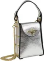 Produktbild: Toscanto Umhängetasche Toscanto Tasche silber metallic Leder (Umhängetasche), Damen Umhängetasche Leder, silber metallic ca. 13cm x ca. 17cm