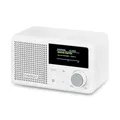 Produktbild: MEDION S66822 Tragbares Mini DAB+ Radio mit Bluetooth (Akku mit bis zu 6,5 Stunden, klein, dimmbares Farbdisplay, Teleskopantenne, Sleeptimer, Wecker, Snooze, AUX, USB-C) weiß