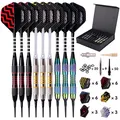 Produktbild: Dartpfeile Soft Darts 9 Stück 18g mit 50 Spitzen Kunststoff für Dartscheibe Set