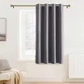 Produktbild: PONY DANCE Kurze Gardinen Grau Blickdicht H 137 x B 132 cm - 1 Stück Verdunkelungsvorhang Blickdicht Gardinen Kinderzimmer Junge Thermovorhang Ösenschal Blackout Curtain