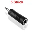Produktbild: Adapter 6,3mm Klinke Kupplung Buchse Stereo auf 3,5mm Kopfhörer Stecker Mono