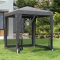 Produktbild: Partyzelt Mit 4 Mesh-seitenwänden Anthrazit 2x2 M Hdpe Vidaxl