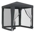 Produktbild: vidaXL Partyzelt, Pavillon mit 4 Mesh-Seitenwänden Anthrazit 2x2 m HDPE