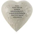 Produktbild: com-four® Grab-Dekoration in Herz-Form - wetterfester Grabschmuck mit Schmetterlingen - Gedenkstein mit Aufschrift - verzierter Trauerstein mit Gedenkspruch