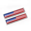 Produktbild: PTDecals 58mm*14mm Größe Kleines Rechteck Metall Auto Aufkleber 3D Amerika Flagge Emblem National Signs USA US Farbige Flagge Abzeichen Grafik Aufkleber für Rennwagen Kits Hood Trunk Röcke Seiten