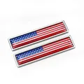 Produktbild: 58mm*14mm Größe Kleines Rechteck Metall Auto Aufkleber 3D Amerika Flagge Embl...