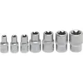 Produktbild: BGS Steckschlüssel Einsatz Satz E Profil Antrieb Innenvierkant 6 3 Mm  1 4 Zoll  10 Mm  3 8 Zoll  SW E6 E16 7 Tlg  2027