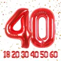 Produktbild: Geburtstag zahlen luftballon 40 jahre | Folienballon Rot- Folienballon in 40