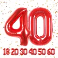 Produktbild: Geburtstag zahlen luftballon 40 jahre | Folienballon Rot- Folienballon in 40