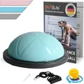 Produktbild: DH FitLife Balance Ball, Yoga Gleichgewichtstrainer Φ60*22cm bis 200 KG belastbar, halber Gymnastikball Fitness Balance Board, Balance-Board mit P... - Blau