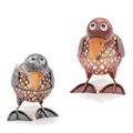 Produktbild: esotec Solar Gartenfiguren Vogel-Paar | Dekofiguren AKKU LED | Gartendeko Balkondeko Gartenbeleuchtung Solarfigur Grabdekoration Tierfiguren Terrassendeko outdoor METALL kupfer und silber 103103