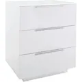 Produktbild: Nachtschrank Nola, Weiß Hochglanz, Metall, 3 Schubladen, 50x60x40 cm, Typenauswahl, Schlafzimmer, Nachttische