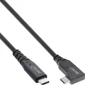 Produktbild: InLine® USB4 Kabel, USB-C, einseitig gewinkelt, PD 240W 8K60Hz, TPE schwarz, 1m