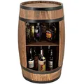Produktbild: CREATIVE COOPER Holzfass Hausbar - Weinschrank im Retro Stil - Weinfass Bar - Weinregal Holz - Holzbar 80cm hoch - Nadelbaumholz, Wohnzimmer Deko - Fassbar Stehtisch und Flaschenständer (Wenge)