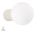 Produktbild: Moderne Beige Wandleuchte Mit Geriffeltem Glaskorpus Und Weißer Kugel Für Bad Oder Flur, 1xg9 8w Ip44 Halo Sollux Lighting