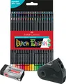 Produktbild: Faber-Castell - Buntstifte Black Edition, 36er Kartonetui, bruchsicher, für Kinder und Erwachsene inkl. Spitzdose Sleeve und Radierer Dust-free