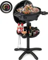 Produktbild: COSTWAY 2in1 Tischgrill & Standgrill, Elektrogrill 1200W mit 2-Zonen Grillplatte, Gewürzablage & Standfuß, 180°C-270°C, Antihaftbeschichtung