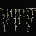 Produktbild: Gartenpirat Eisregen LED Lichterkette 6 m 240 LED warmweiß/kaltweiß Weihnachtsbeleuchtung Timer außen innen