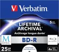 Produktbild: Verbatim MDISC BD-R 25 GB 4-fach Speed bedruckbar Jewel Case Back-Up 5er Pack