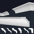 Produktbild: MARBET DESIGN Stuckleisten XPS Styropor weiß - Deckenleisten Deckenstuck Leisten E-Leisten - (2 Meter / 1 Leiste E-12)
