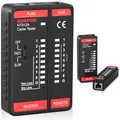 Produktbild: SURFOU Lan Tester Netzwerk Kabeltester, Rj45 Netzwerktester Für Cat7 Cat6 Cat Kabel, Netzwerkkabel Kabelprüfer Ethernet Network Cable Testgerät, Netzwerkkabeltester Internet Lan-kabel Prüfgerät