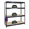 Produktbild: PROREGAL Profi Schwerlastregal Rhino BREIT schwarz HxBxT 180x160x60cm Fachlast 500kg 4X Spanplatten-Ebenen 16mm Garagenregal, Lagerregal, Steckregal, Weitspannregal