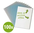 Produktbild: 100x Durable Prospekthüllen A4 Sichthüllen genarbt oben&rechts o. 100my 233719