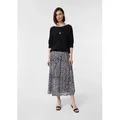 Produktbild: comma Midirock Rock Bedruckter Mesh-Rock zum Schlupfen in Midi Länge bunt|schwarz 34