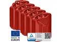 Produktbild: BW Benzinkanister Metall Kraftstoffkanister 5x 20 Liter - Rot - RAL 3000 (nach NATO Standard, Made in Europe), TÜV-geprüft und UN-Zulassung
