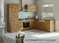 Produktbild: Winkel Eck Küche Sorrento in Wotaneiche Nachbildung 270 x 210 cm mit Herd Glaskeramik Kochfeld Geschirrspüler Kühlschrank Dunsthaube und Spüle
