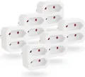 Produktbild: greate 6x Doppelstecker für Steckdose 2fach bis max. 1100W - zweifach Steckdosenadapter, Doppelsteckdose