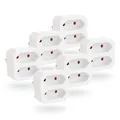 Produktbild: greate 6X Doppelstecker für Steckdose 2fach bis max. 1100W - Steckdosenadapter 2fach weiß, zweifach Steckdosenadapter, Doppelsteckdose, Steckdosen Adapter 2 Fach, Eurostecker Verteiler