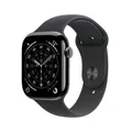 Produktbild: Apple Watch Series 11 Titan Schiefer (GPS + Cellular) 42mm (Sportarmband Schwarz) S/M MF8R4ZR/A