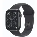 Produktbild: Apple Watch Series 11 Cellular 42mm Schiefer Titan Gehäuse mit Schwarz Sport Band - S/M