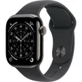 Produktbild: Apple Watch S11 2025 Titan Schiefer Cellular 42mm (Sportarmband schwarz) S/M
