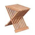 Produktbild: MR. DEKO® Beistelltisch Fishbone Teakholz | Tisch faltbar - Gartentisch Teak 40x32x50 cm (BxTxH) | Outdoormöbel - Teakholz - für Balkon, Terrasse, Wintergarten, Garten