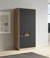 Produktbild: Stauraumschrank Mehrzweckschrank Aston 92cm Taurus Eiche schwarz 3-türig
