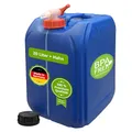 Produktbild: plasteo® 20 Liter Getränke- und Wasserkanister mit Ausgießhahn | Lebensmittelecht BPA frei | Gastronomie Gewerbe Hobby Haushalt Camping