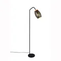 Produktbild: Stehlampe Standleuchte Bürolampe Metall schwarz gold E27 Fußschalter H 147 cm