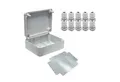 Produktbild: ARLI Verteilerbox Abzweigdose IP67 Aufputz 250x200x90mm Feuchtraumdose + Montageplatte, nach Auswahl: Kabelverschraubung M12 M16 M20 M25