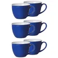 Produktbild: Ritzenhoff & Breker Doppio Jumbotasse, Jumbo Obere, Milchkaffee Obertasse, Ober Tasse, Geschirr, Porzellan, Indigo Blau, 350 ml, 63813, 6 Stück