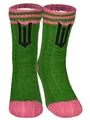 Produktbild: United Labels Wicked Hüttensocken - Strick Haussocken mit Sherpa Futter für Damen Kuschelsocken Flauschige Wintersocken warme Frauen Socken OneSize Grün