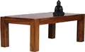 Produktbild: WOHNLING Couchtisch Massiv-Holz Sheesham 110cm breit Wohnzimmer-Tisch Design dunkel-braun Landhaus-Stil Beistelltisch