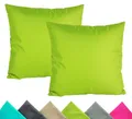 Produktbild: JACK 2er Set 40x40cm Outdoor Kissenhülle Kissenbezug Wasserfest Sitzkissen Lounge Kissen Garten Stuhl Lotus Effekt, Farbe:Grün