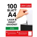 Produktbild: A4 Klebeetiketten zum Bedrucken – 100 Blatt Selbstklebende Etiketten A4 – Eti...