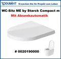 Produktbild: Duravit ME by Starck WC-Sitz + Absenkautomatik 438 x 374 x 51 mm Weiß 0020190000